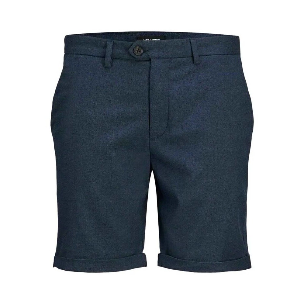 Jack Jones Mens‎ Small Navy Blue Chino Shorts Rolled Hem Flat Front Casual